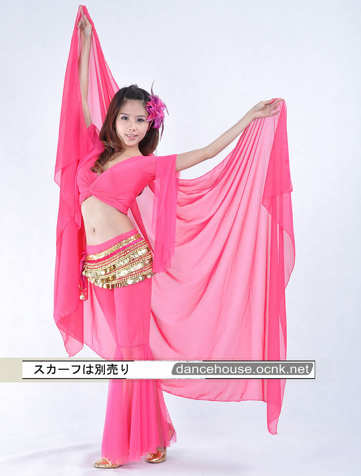 ベリーダンスセットアップ004--「全9色」 ベリーダンス2点セット☆裾