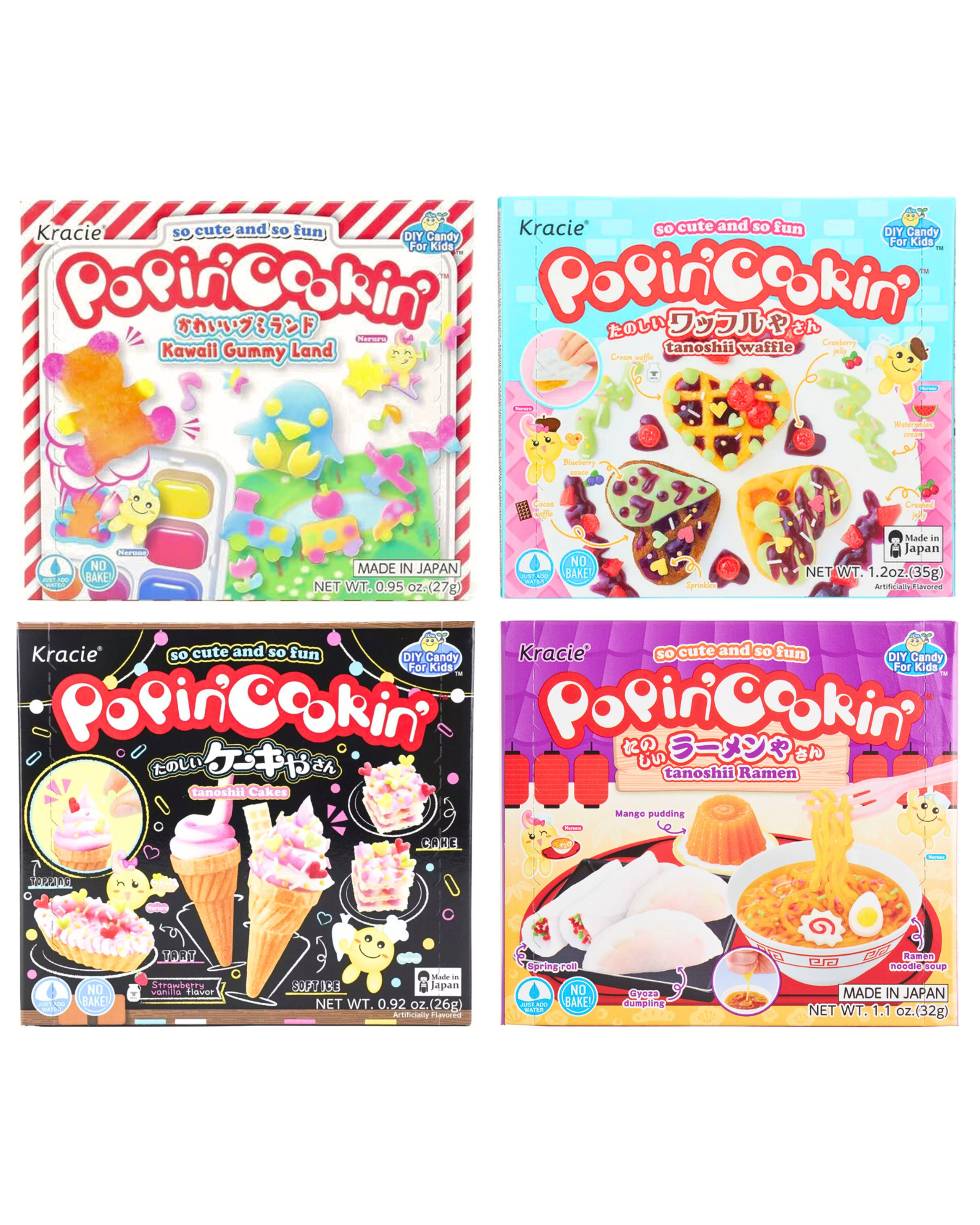 Kracie Popin' Cookin' DIY Candy Kit for Kids 4 Pack - Gummyland
