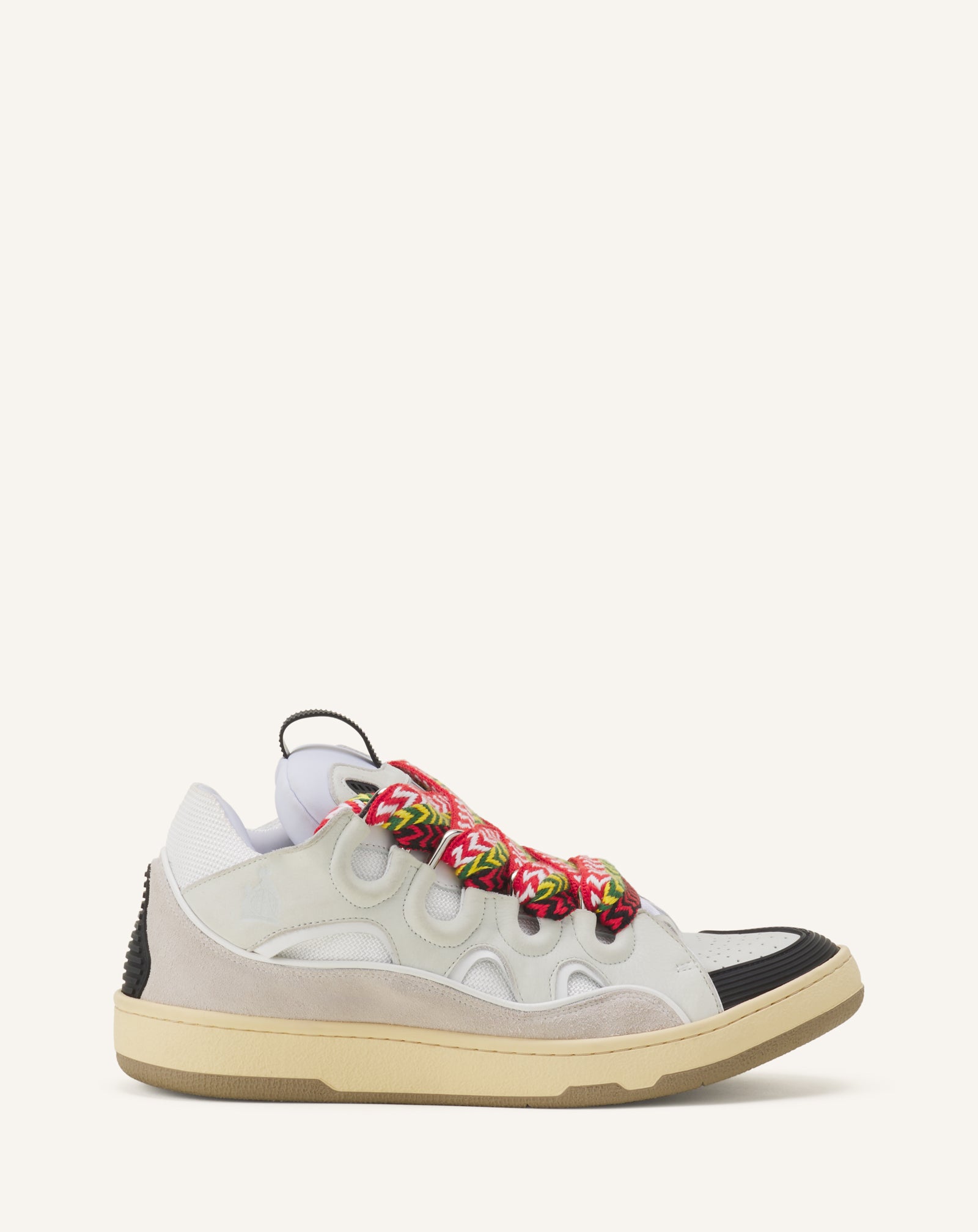 White Leather Curb Sneakers | Lanvin