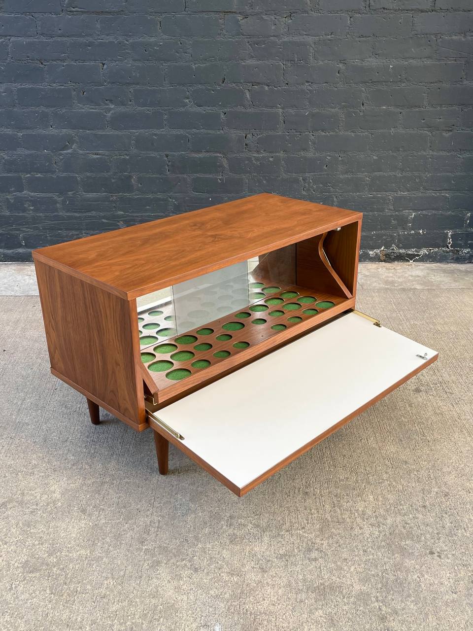 Mid-Century Modern Walnut Liquor Cabinet Credenza, c.1950's