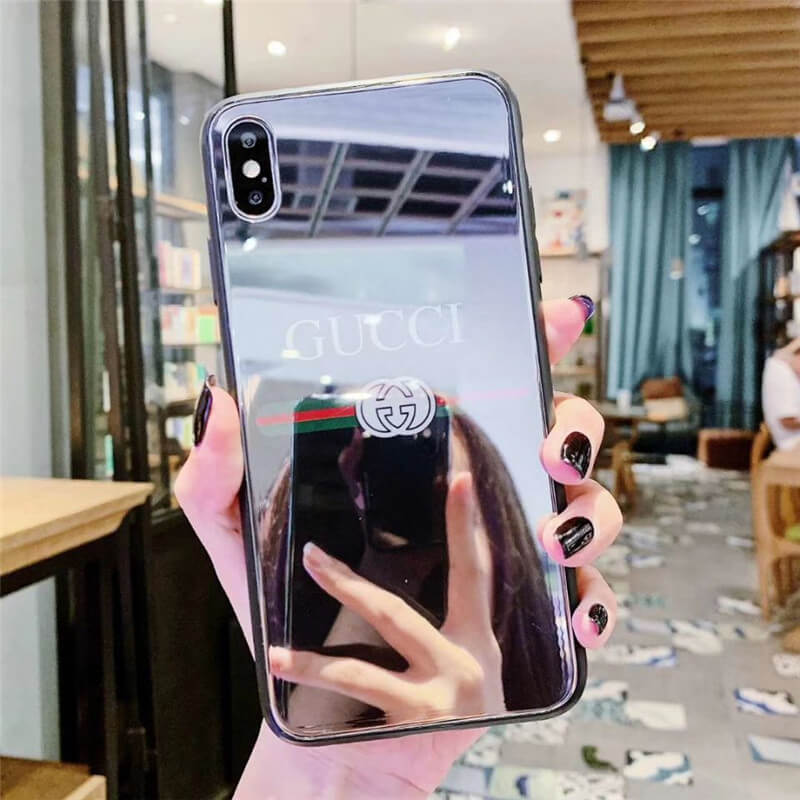 gucci スマホケース iphone11promax 鏡面 シャネルパロディ iPhone11