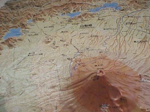富士山の大型立体地図