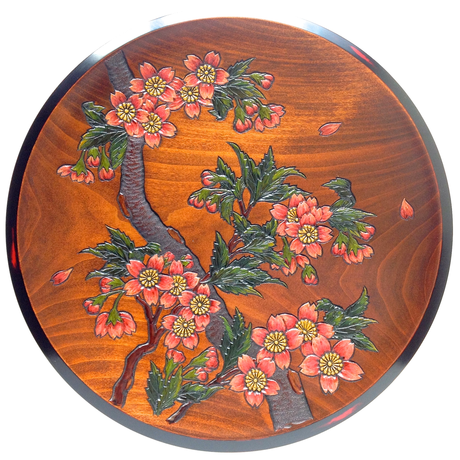 飾皿尺2 春 桜（三月） ｜ 岡山特産 烏城彫（うじょうぼり）～日本の