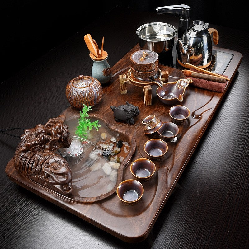 Jun Kiln Automatic Tea Set With Fish Pond Tea Tray – Umi Tea Sets