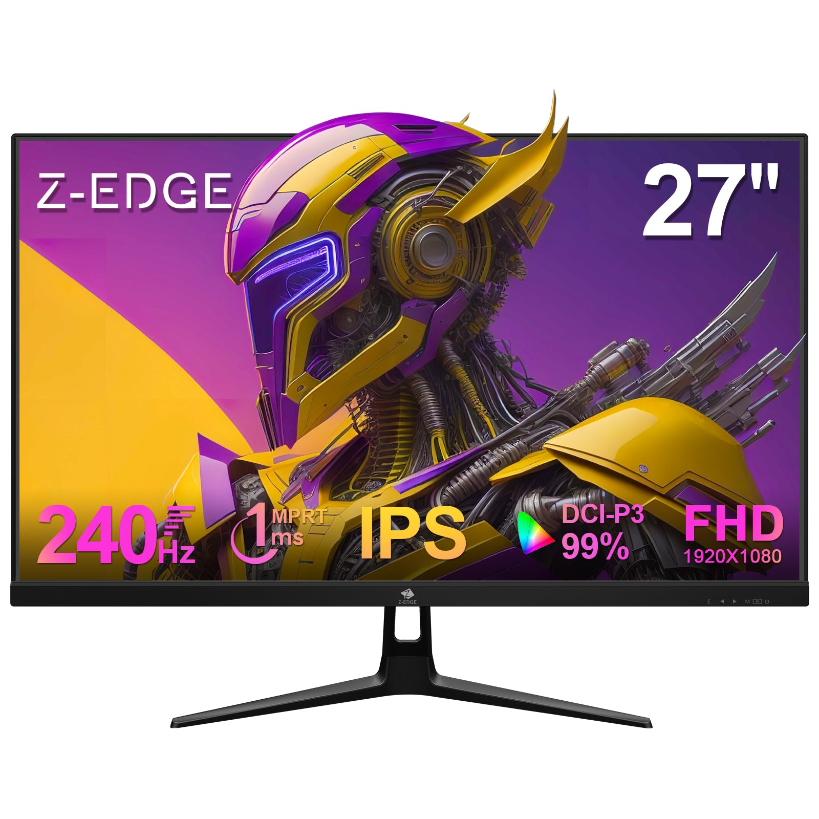 Z-EDGE 27 Inch 240Hz Gaming Monitor, FHD 1080P IPS Display, 1ms MPRT,