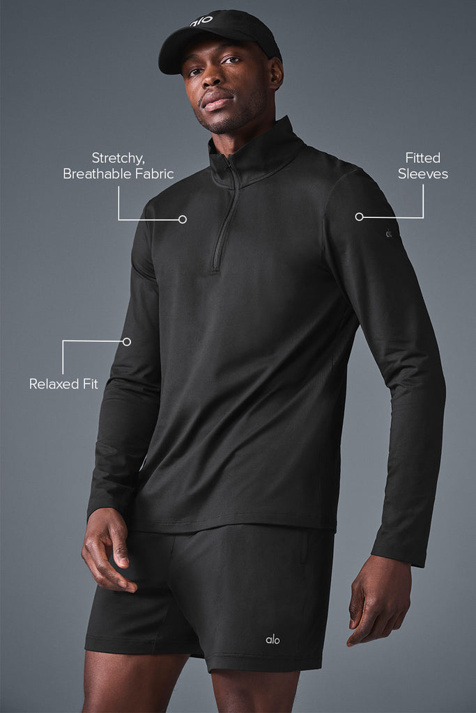 Conquer 1/4 Zip Reform Long Sleeve - Black | ALO