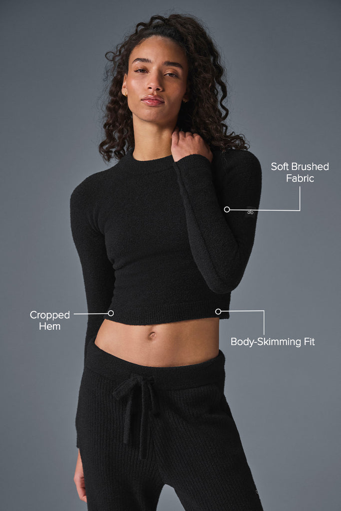 Snuggle Up Sweater Long Sleeve - Black | ALO