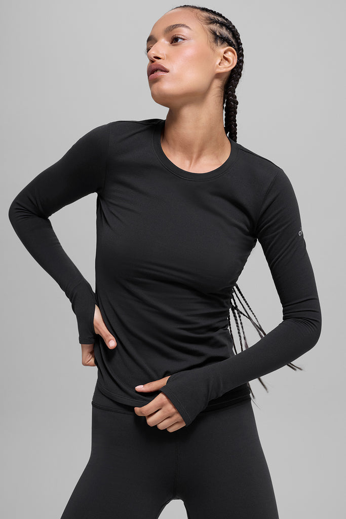 Airbrush Winter Warm Nocturne Long Sleeve - Black | ALO