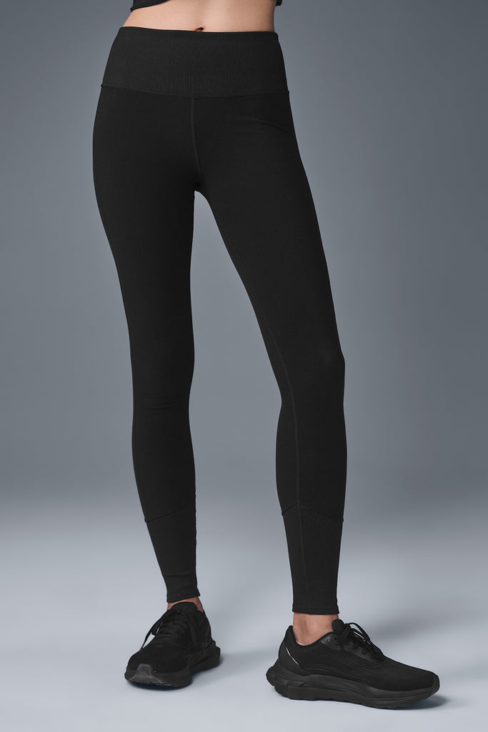 High-Waist Alosoft Lounge Legging - Black | ALO