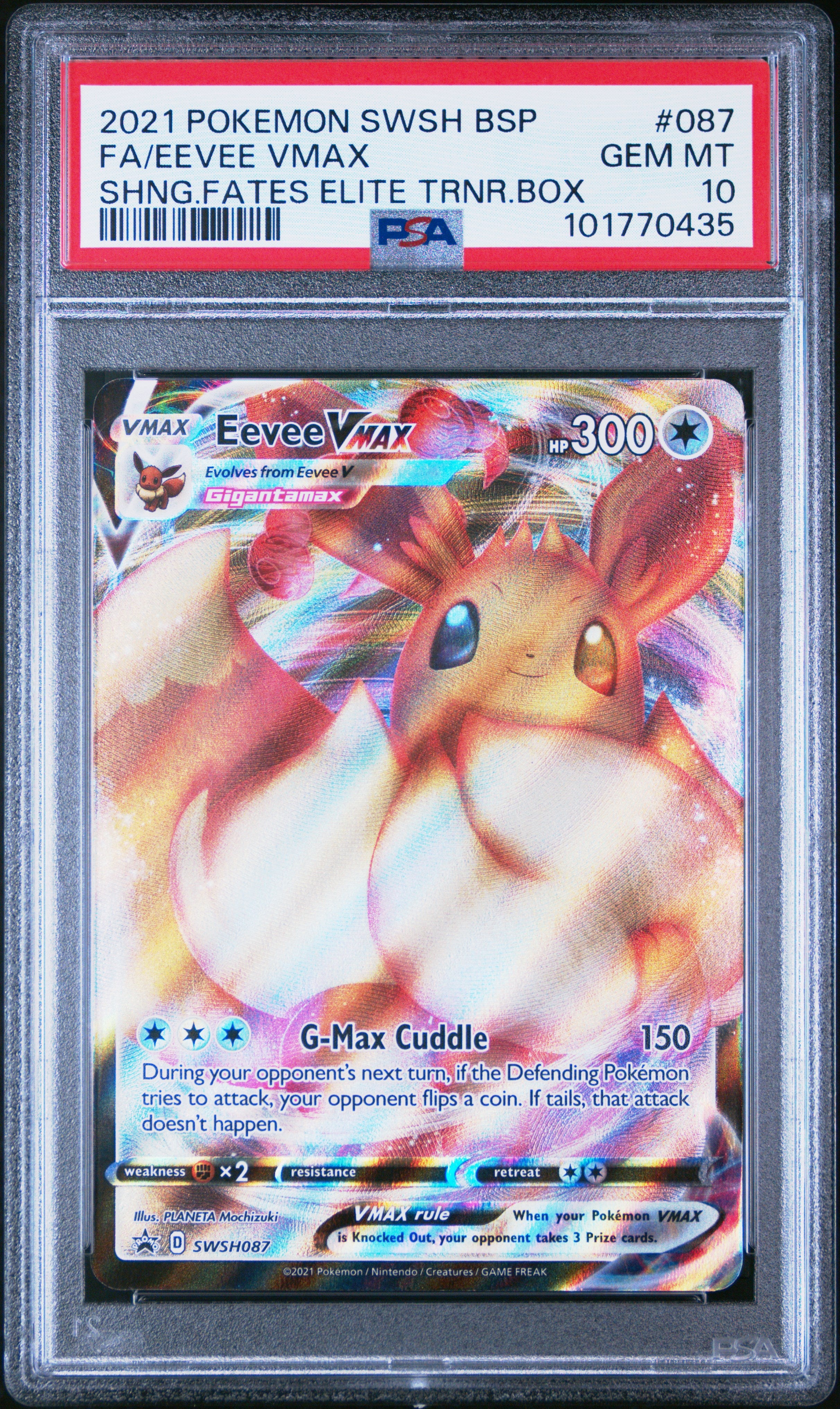 2021 Pokemon Swsh Black Star Promo #087 Fa/Eevee Vmax PSA 10
