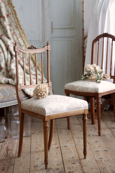 フランスアンティーク ルイ16世様式 椅子 張替え済み フレンチチェア