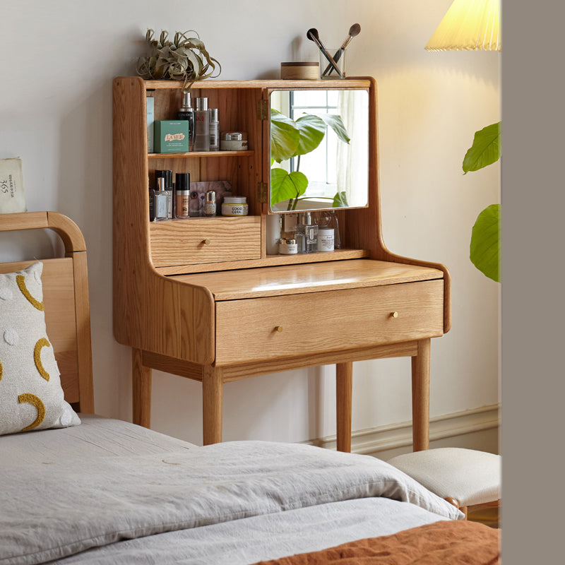 幅64テーブル 天然木 ドレッサー 鏡台 無垢材 y84d02