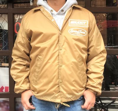 BUDDY オリジナル コーチジャケット 裏ボア(ポリエステル)カーキ/BUDDY