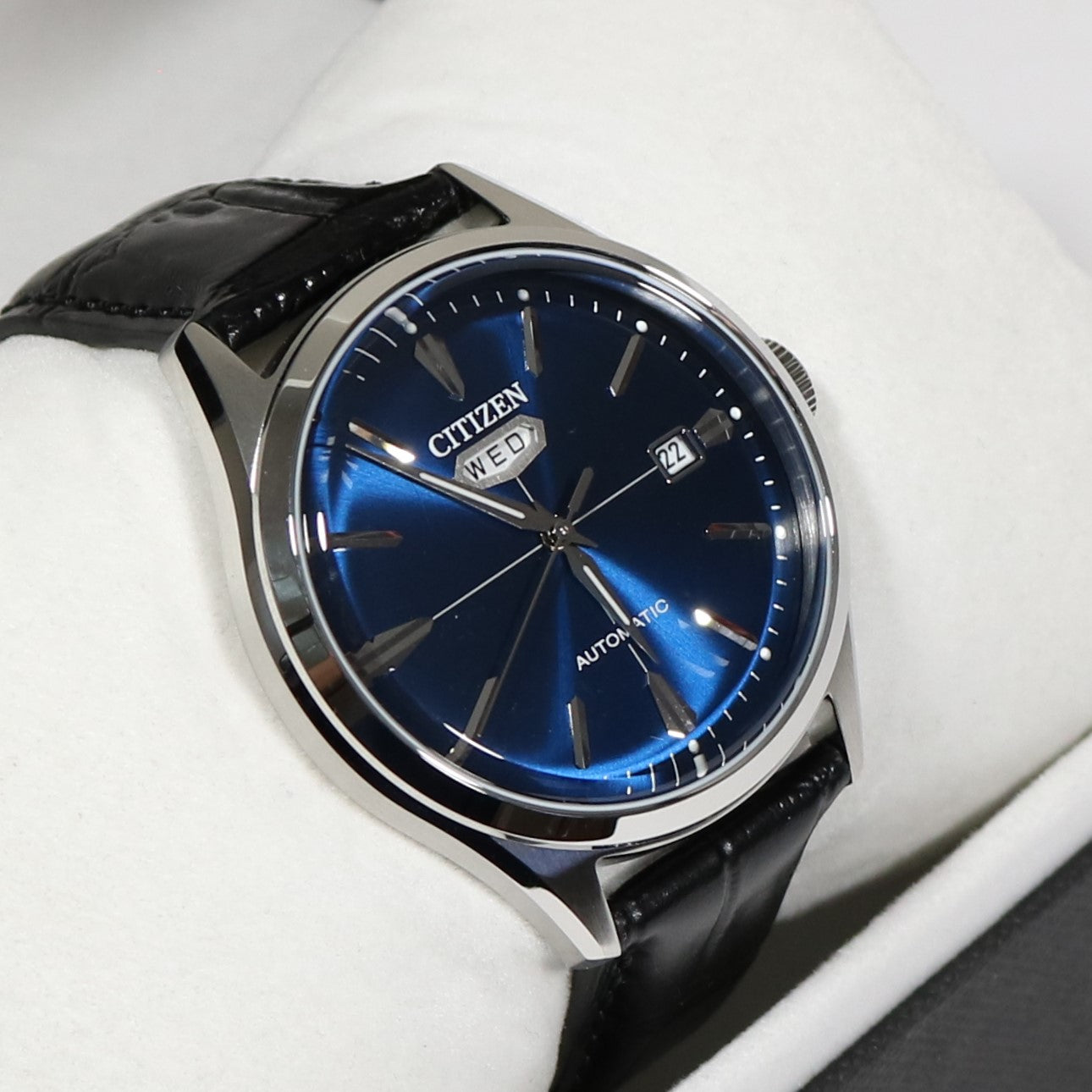 Citizen Men's C7 Series Automatic Blue Dial Black Leather Strap