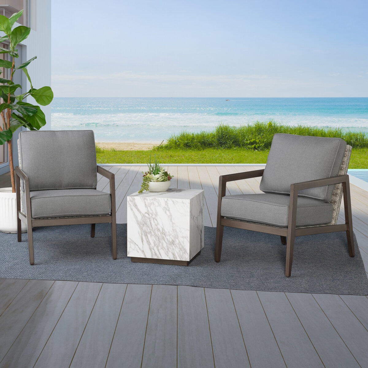 アジオ KEATS テーブル&チェア 3点セット | Costco Japan