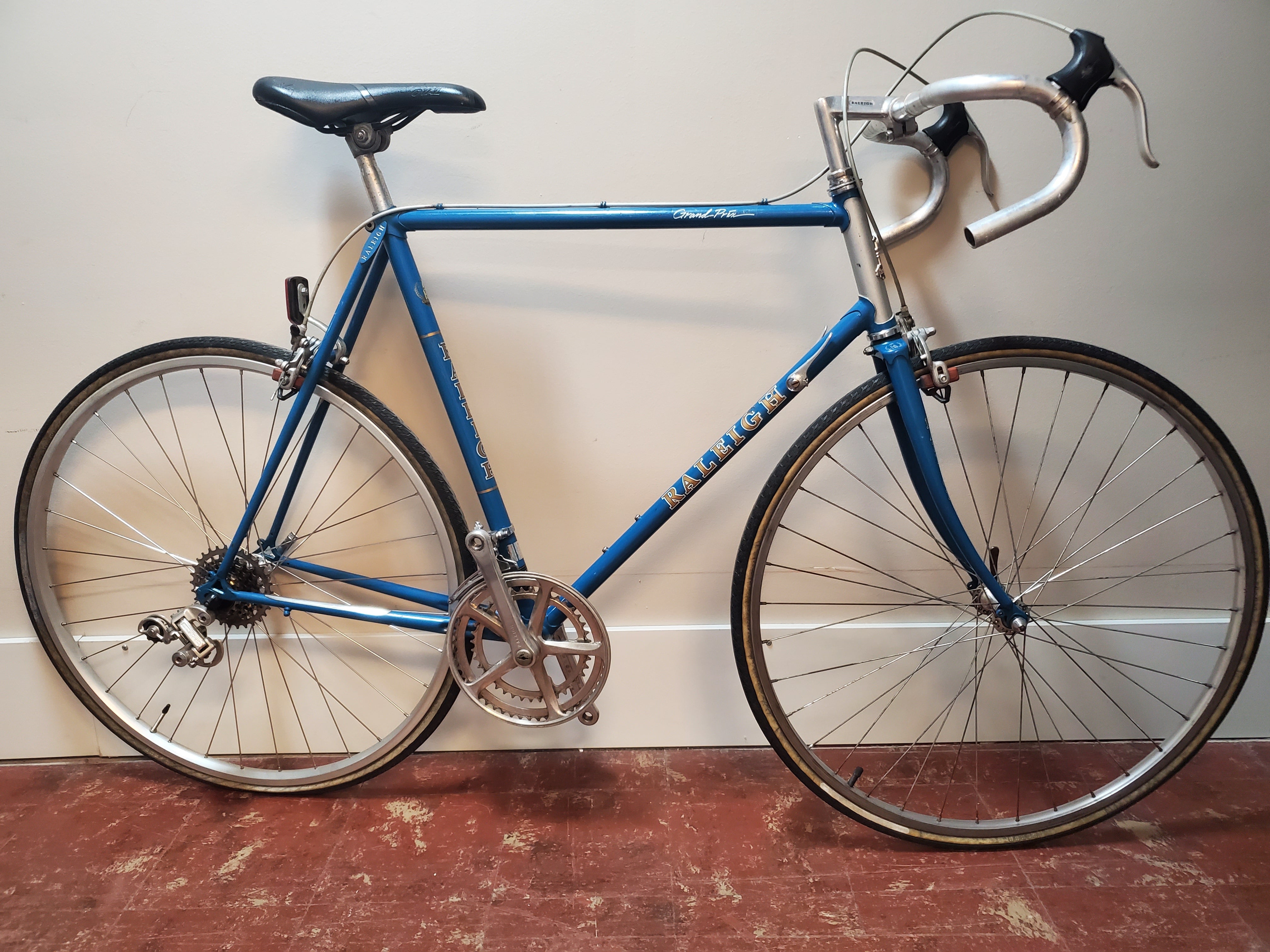 Raleigh Grand Prix Vintage Road Bike, 61 cm, Blue – Cycle & Coffee