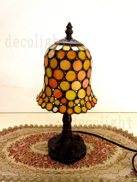 ステンドグラスランプの デコライト (Deco Light) / [ 604O ] ☆水玉
