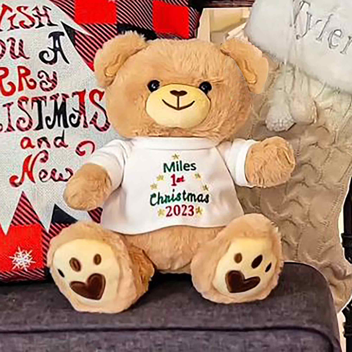 Personalized Baby's 1st Christmas Teddy Bear - 12