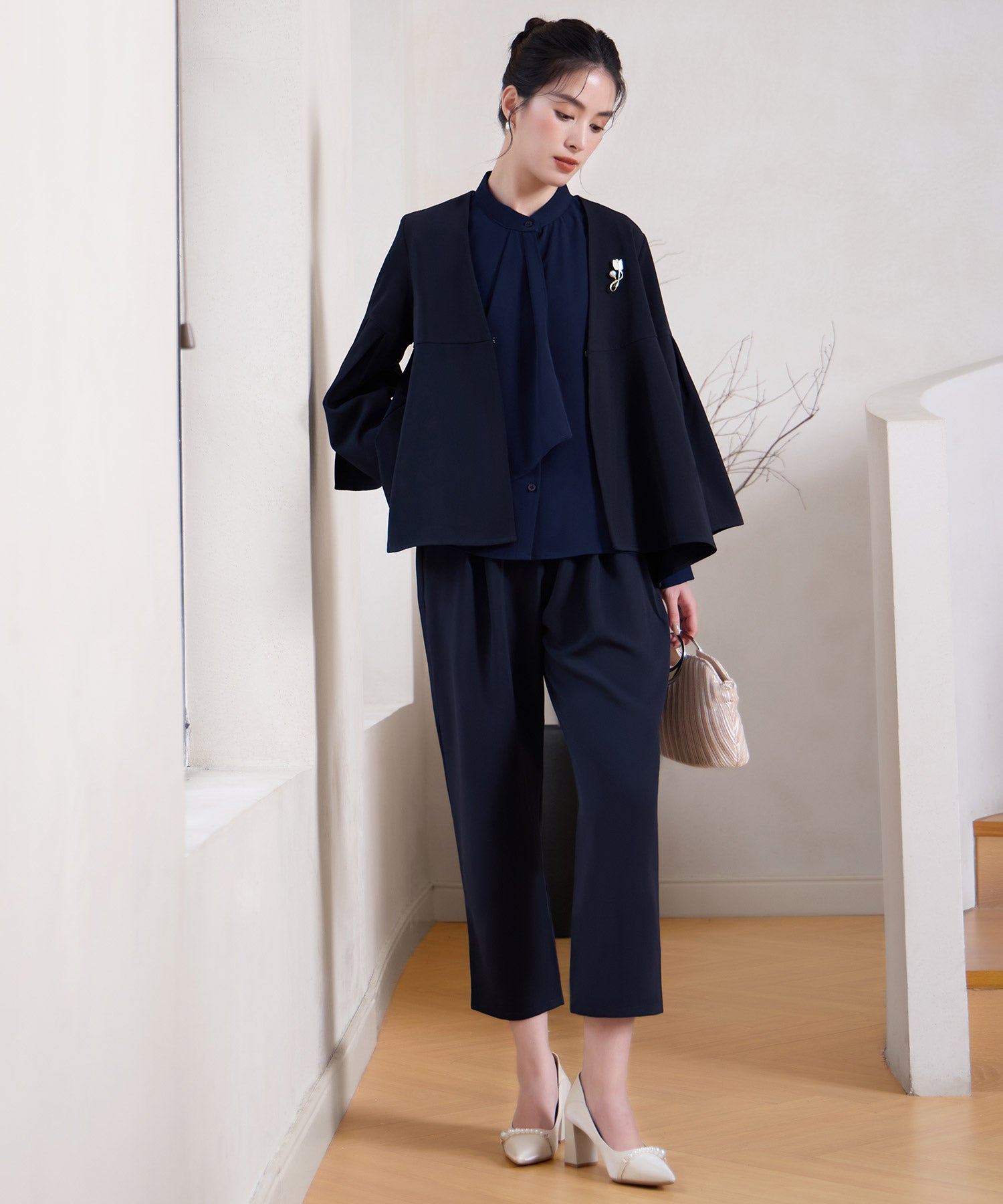 セットアップ 2点セット クロップドパンツcy88623 ネイビー – [公式