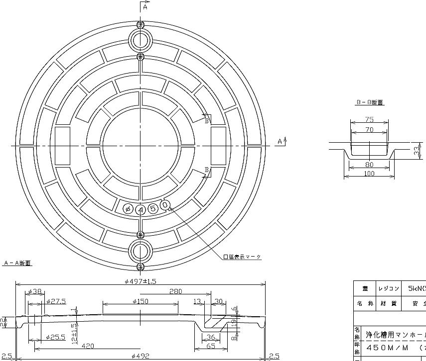 通販 BK 450 500k ベスト工業用 マンホールフタ 代替品【通販ピーワン