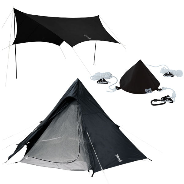 DODお得セット】ワンポールテントM＆いつかのタープセット ブラック