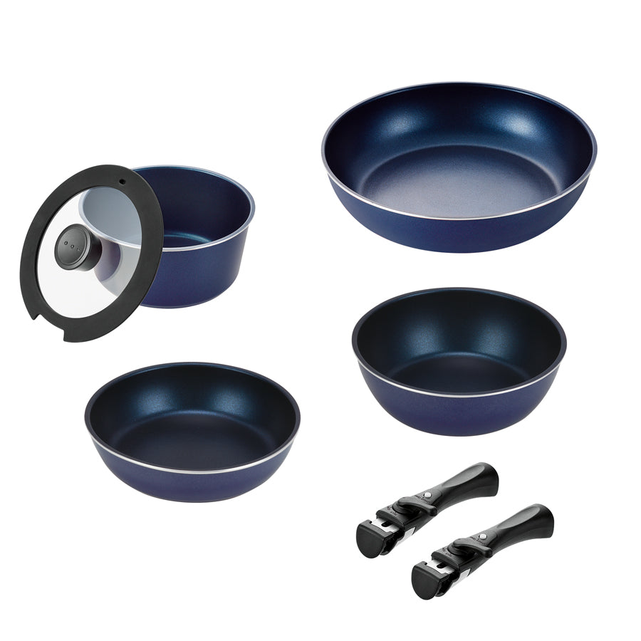スタックプラス ブルーダイヤモンドコートIH対応クックウェア7点セット