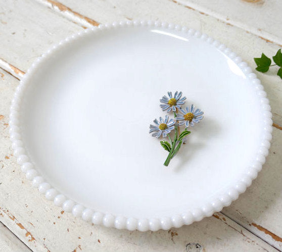 ウエストモーランド Westmoreland ホワイト ミルクガラス ビーデッド