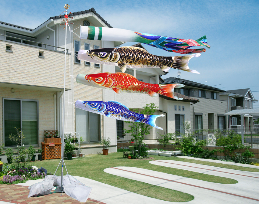 薫風3m鯉のぼりポールスタンド付セット｜人形の伏見屋