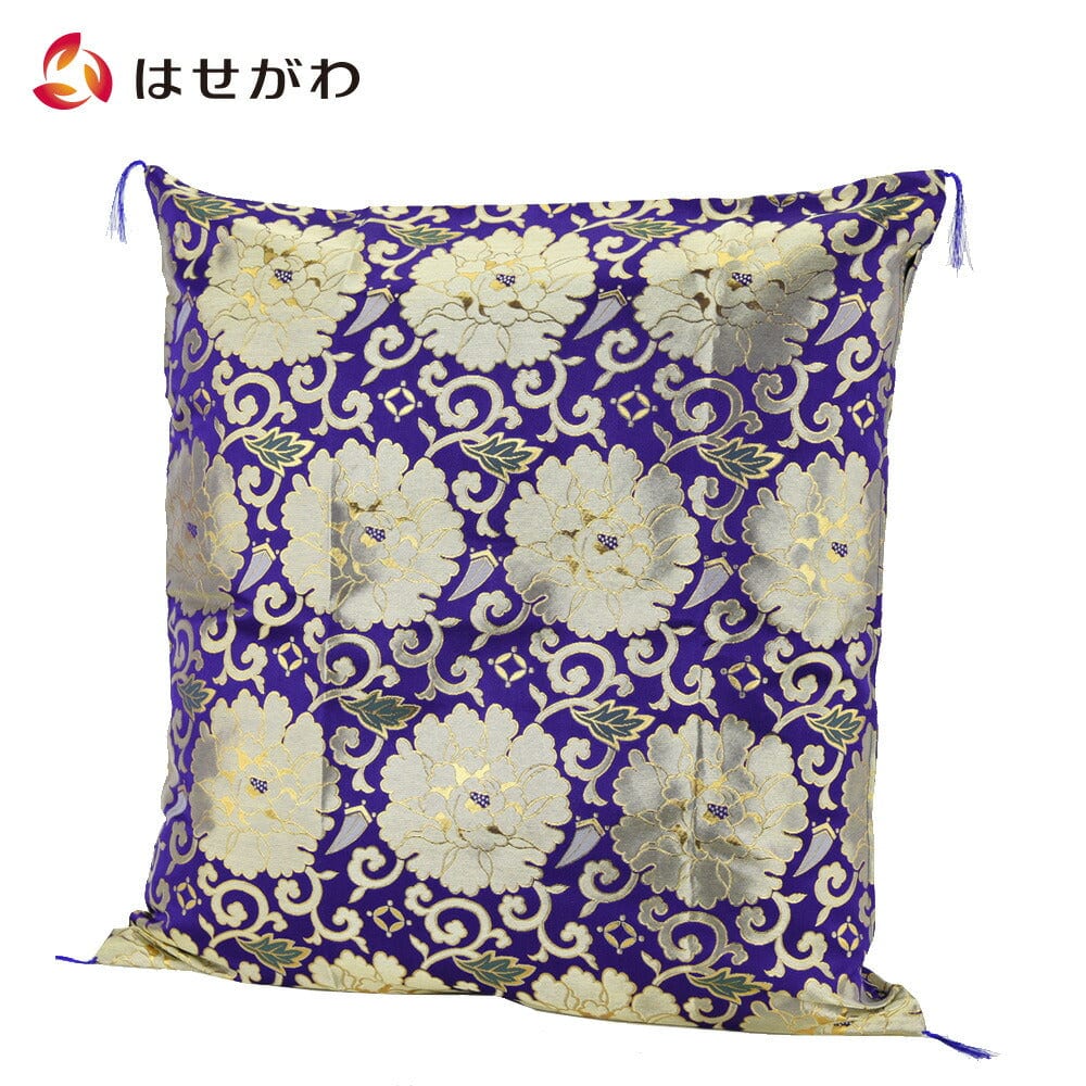 導師布団・カバーセット 金襴 菊唐草（紫） | お仏壇のはせがわ公式通販