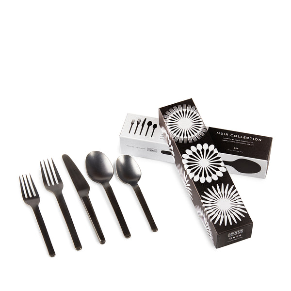 Heath Ceramics Muir Flatware in Onyx (5 Piece Setting)