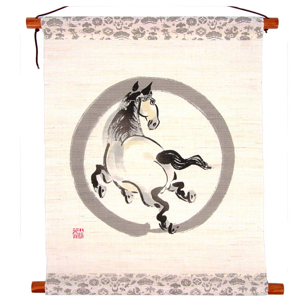 型染めタペストリー 円相の午☆ | やさし～い和雑貨 峰彩庵