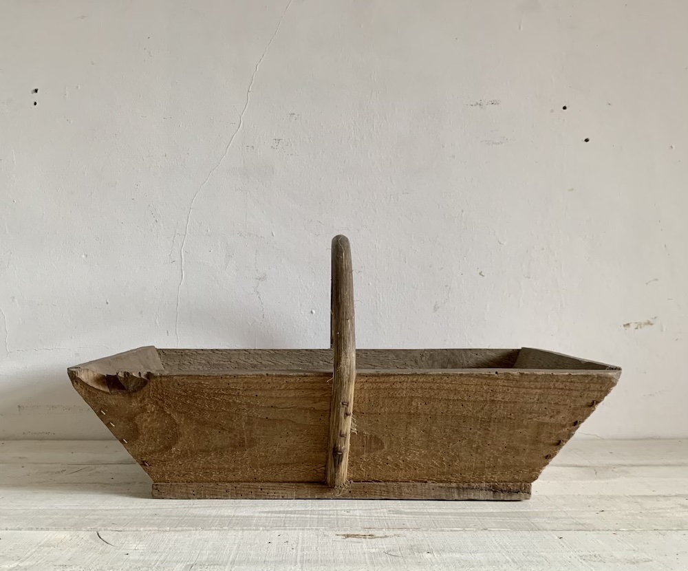 古木 皿 器 無垢 ヴィンテージ アンティーク 木製 大型 ハンドル