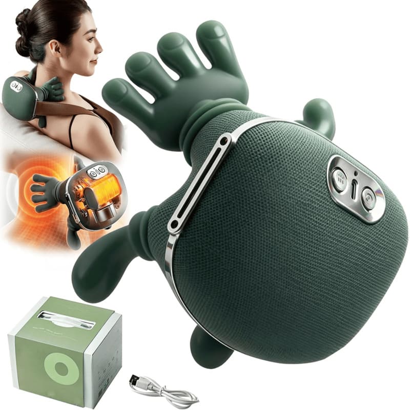 4D Green Portable Massager for Neck and Shoulder with Heat – itoolmax