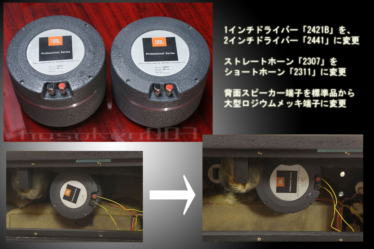 JBL 4345 異次元 2インチドライバー2441換装品 ロジウム端子