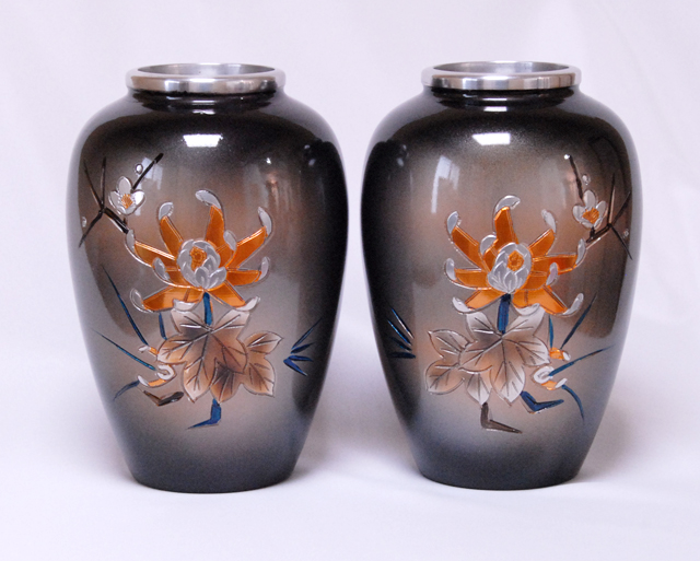 アルミ花瓶 四君子｜青森県弘前市で仏壇、神仏具の販売、文化教室の