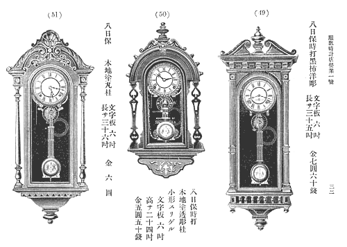 スリゲル型 精工舎二種類 - アンティーク掛時計