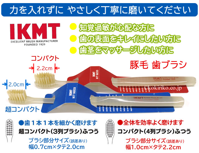 氣'まぐれ本舗ねっと＞KENT→IKMT 天然毛（豚毛）歯ブラシ IKEMOTO