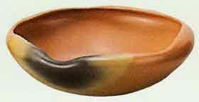 風炉用 灰器 雲華 赤【販売】-茶道具は京都しみず孔昌堂