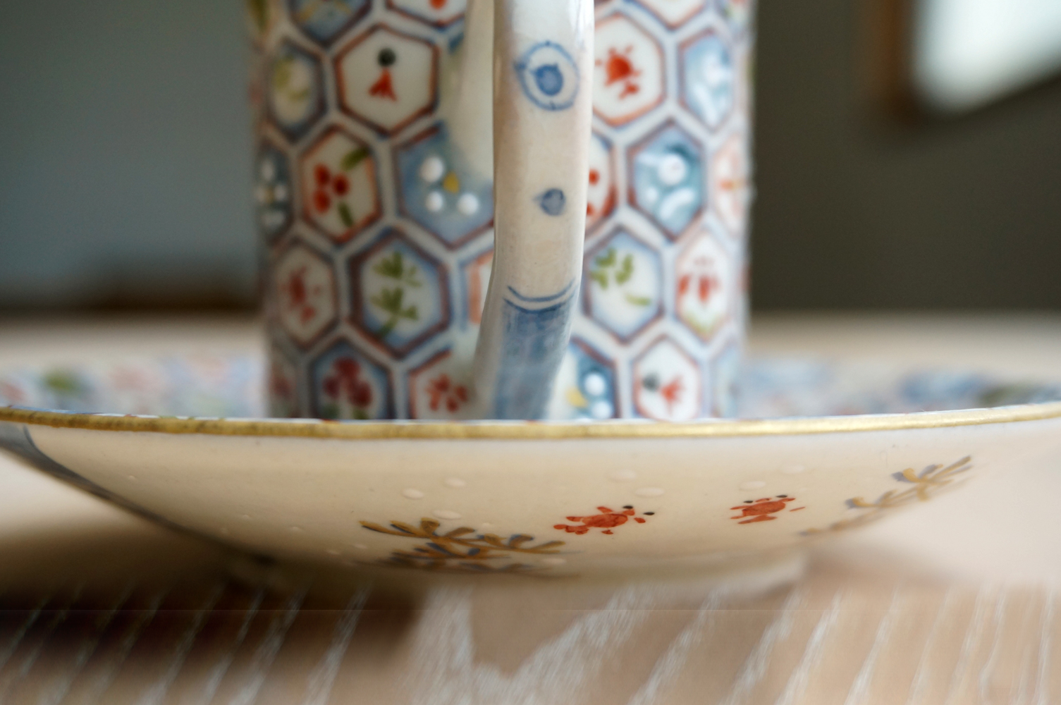 原清和陶苑 金魚デミカップ＆ソーサー