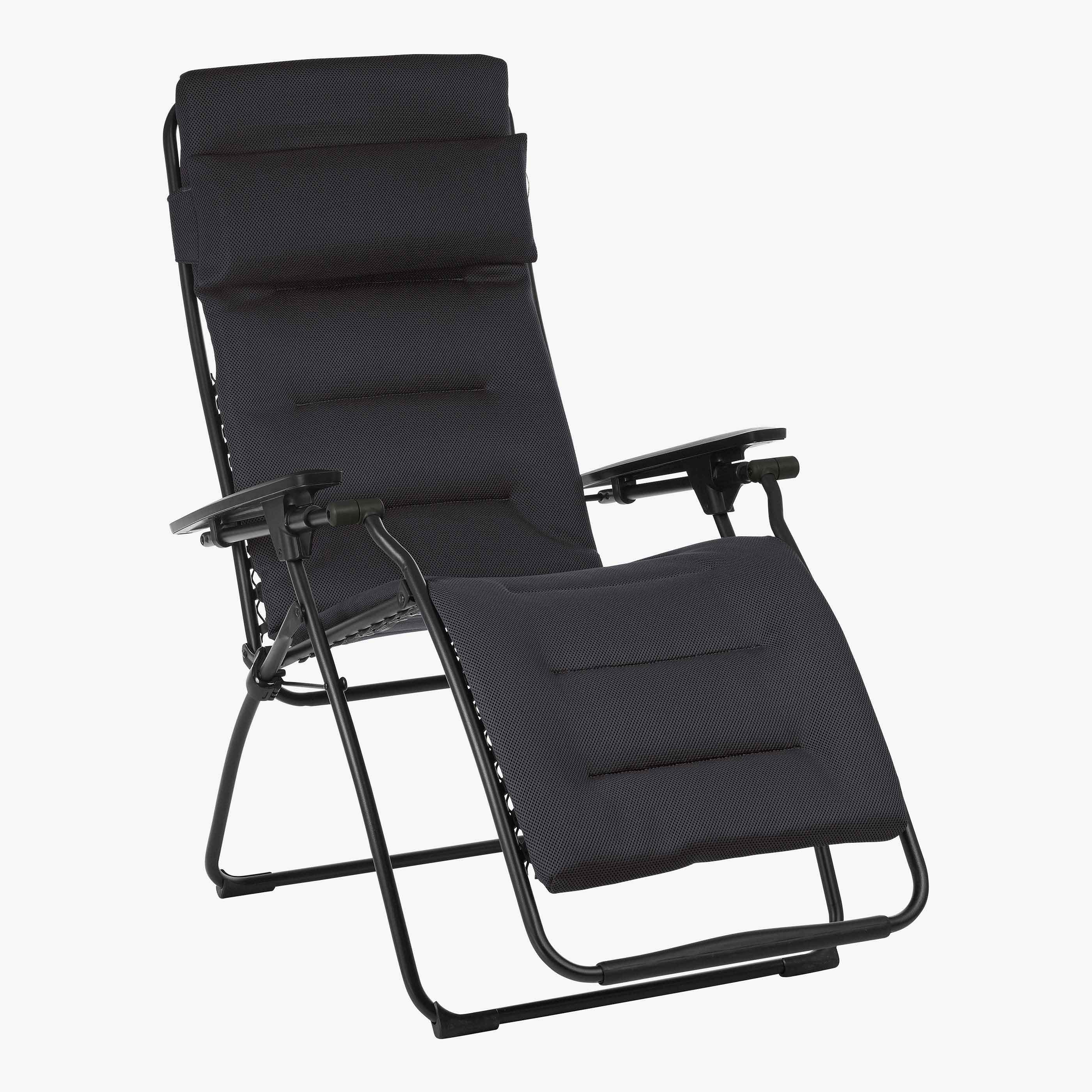 reclining chair futura air comfort acier tubing black | LAFUMA