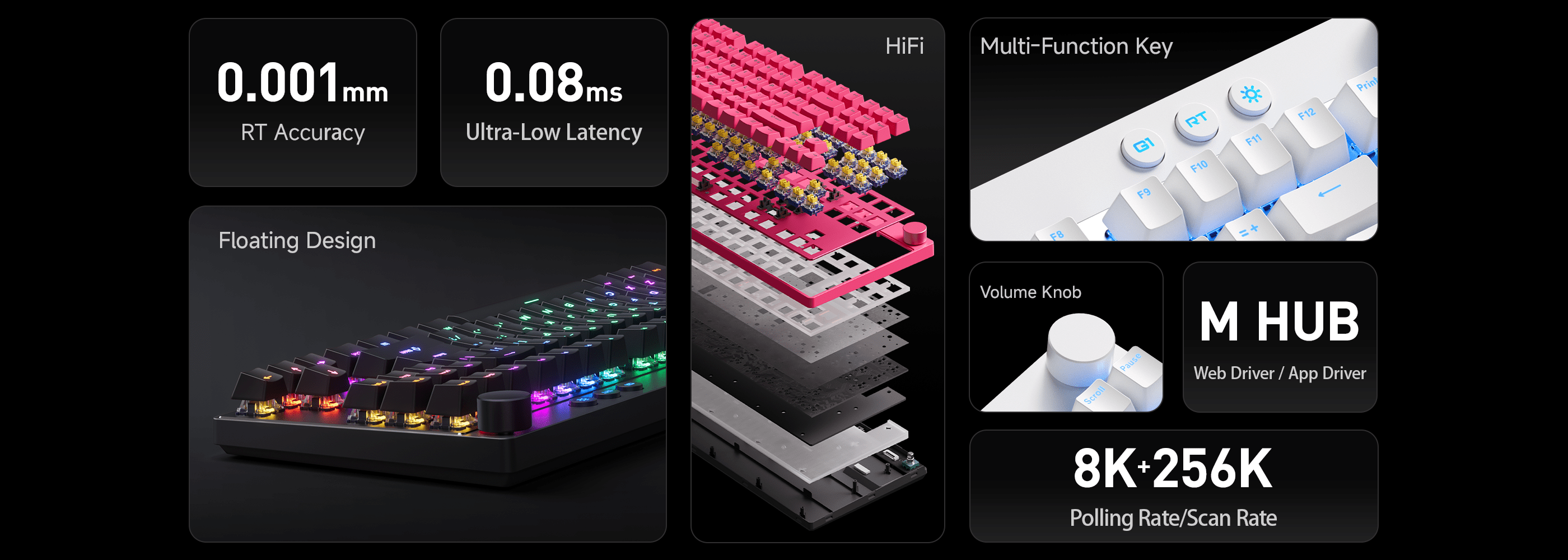 MCHOSE Mix 87 Rose Red ラピッドトリガーキーボード