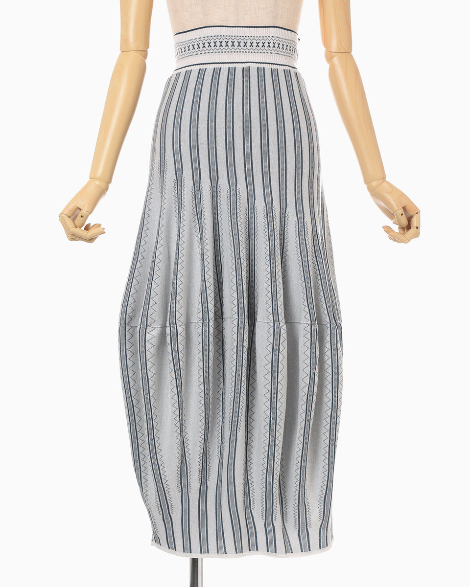 Asymmetric Knitted Volume Skirt - grey - Mame Kurogouchi