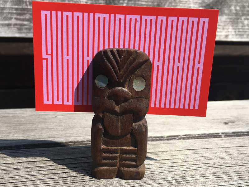 Vintage Genuine Maori Hand Carved TUPAPA、ビンテージ マオリ族の