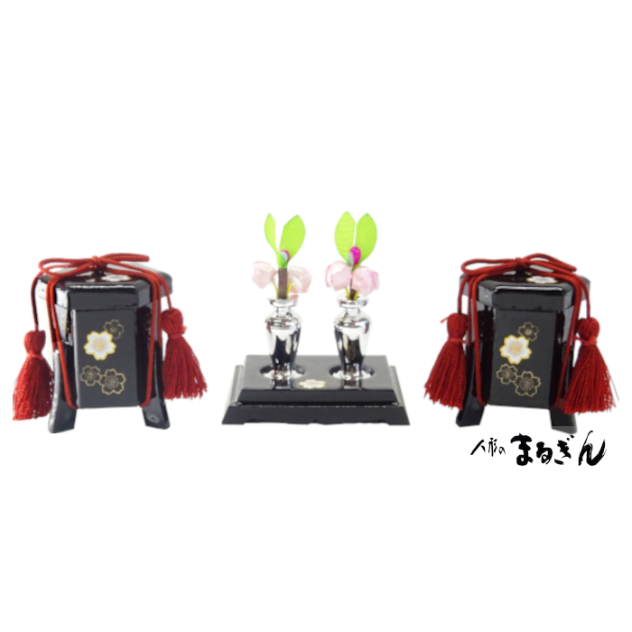 雛人形用道具セット】貝桶平三方 4.5cm木製 雛道具単品 ひな道具単品