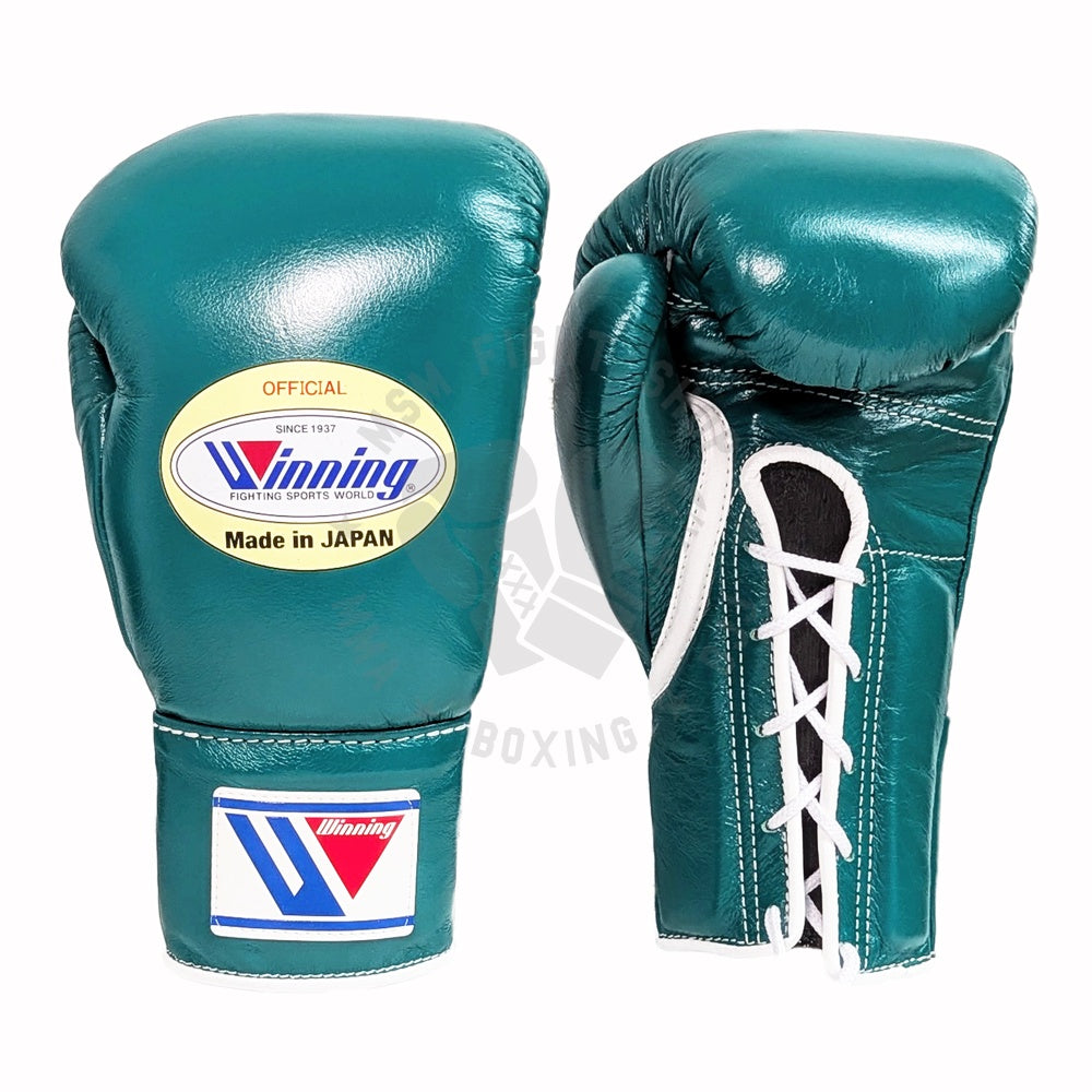 WINNING GLOVES PRO FIGHT CUSTOM LACE UP 10OZ MINT GREEN – MSM