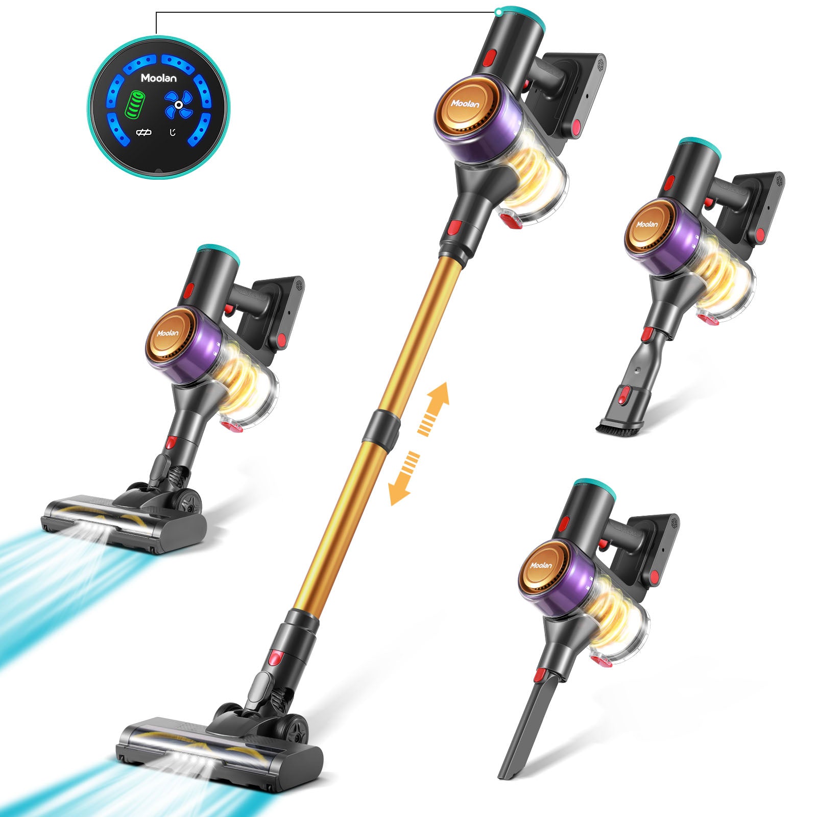 Moolan V3 PRO Cordless LED Home Vacuum