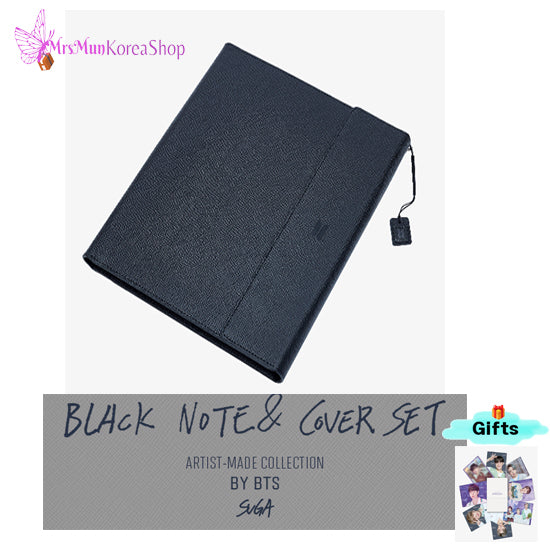 BTS SUGA Black Note & Cover Set – MrsMunKorea Shop