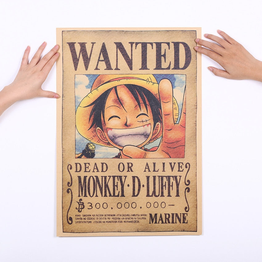 One Piece - Wanted Monkey D. Luffy Wall Stickers – Music Chests