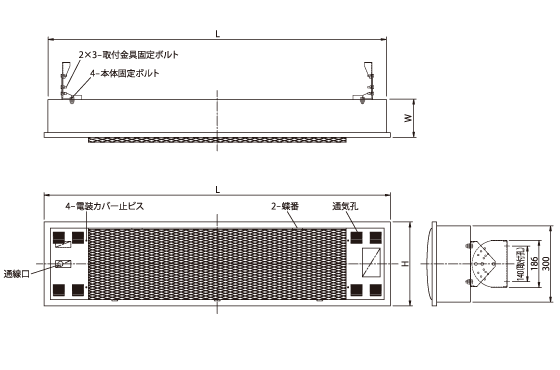 高所用遠赤外線ヒーター(壁掛)SDHL型 | 製品一覧 | 日本シーズ線株式会社