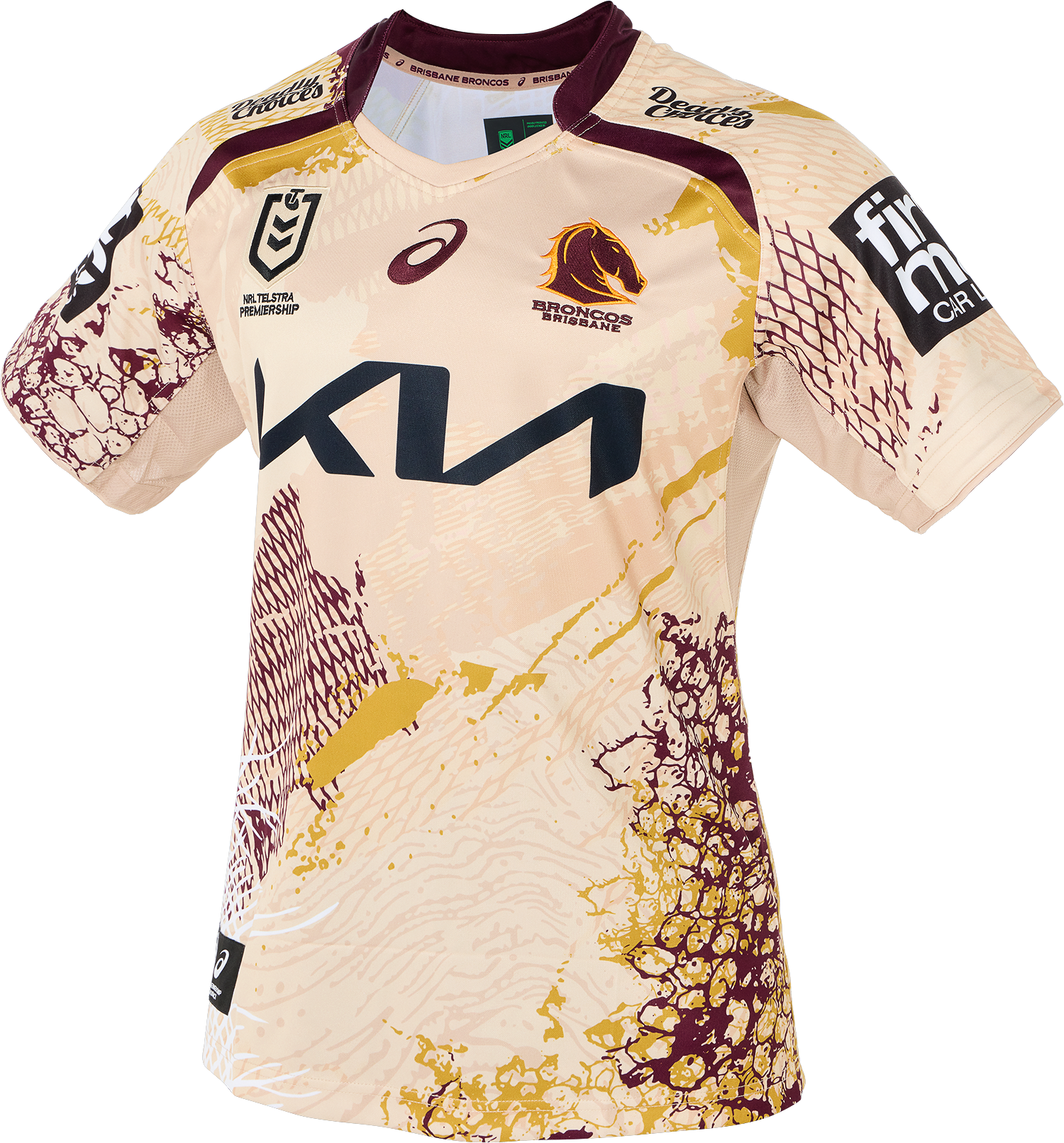 Brisbane Broncos Mens 2025 Replica Indigenous Jersey – NRL Shop